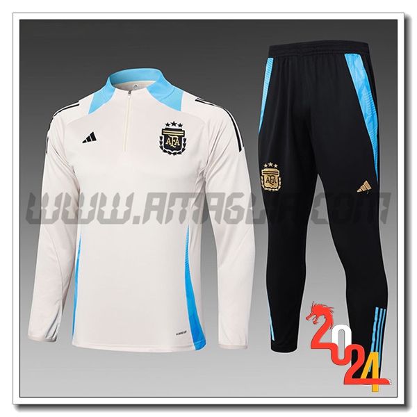 Tuta Allenamento Argentina Bambino Beige/Blu 2024 2025
