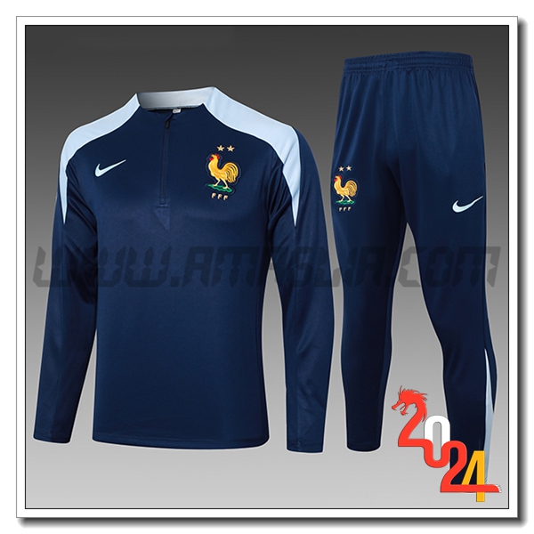 Tuta Allenamento Francia Bambino Blu Reale 2024 2025 -03