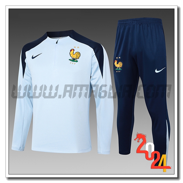 Tuta Allenamento Francia Bambino Azzurro 2024 2025 -02