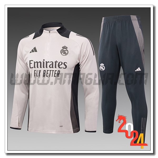Tuta Allenamento Real Madrid Bambino Rosa/Grigio 2024 2025 -02