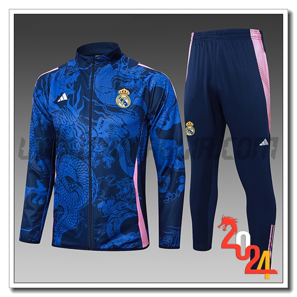 Tuta Allenamento Real Madrid Bambino Blu/Rosa 2024 2025 -02