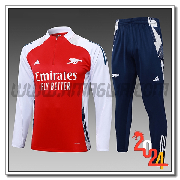 Tuta Allenamento Arsenal Bambino Rosso/Bianco 2024 2025 -02