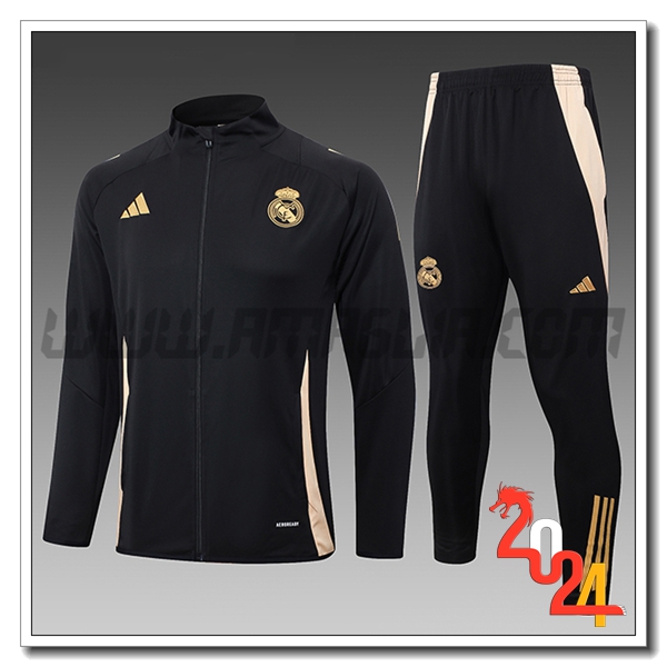 Tuta Allenamento Real Madrid Bambino Nero/Giallo 2024 2025 -04