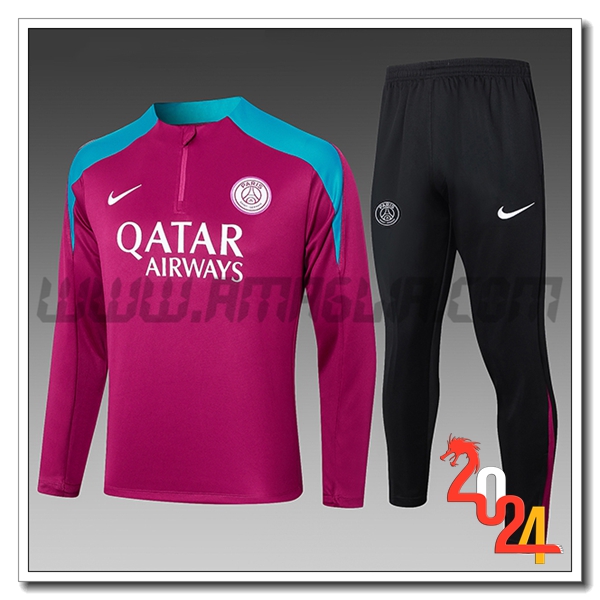 Tuta Allenamento PSG Bambino viola/Blu 2024 2025