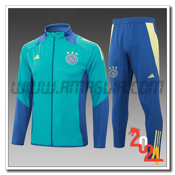 Tuta Allenamento Ajax Bambino Verde/Blu 2024 2025
