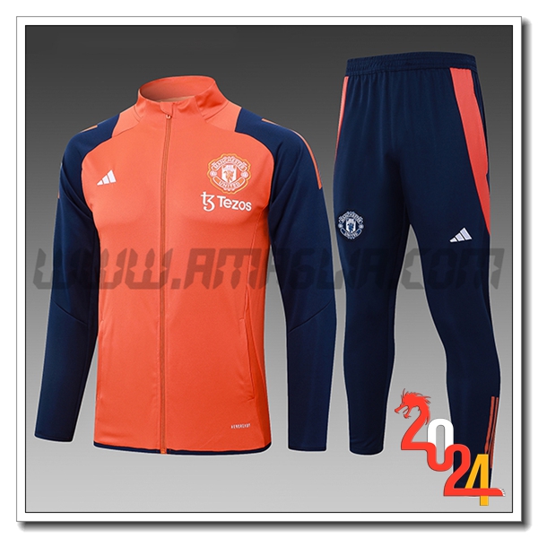 Tuta Allenamento Manchester United Bambino Arancia/Blu 2024 2025 -02