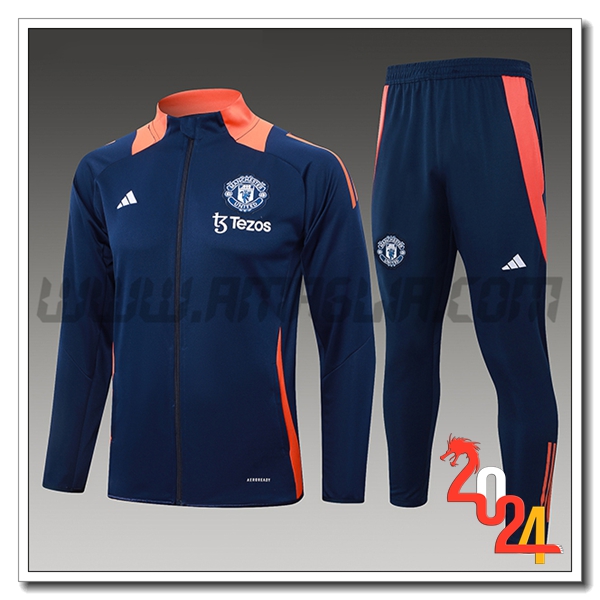 Tuta Allenamento Manchester United Bambino Blu/Arancia 2024 2025 -05