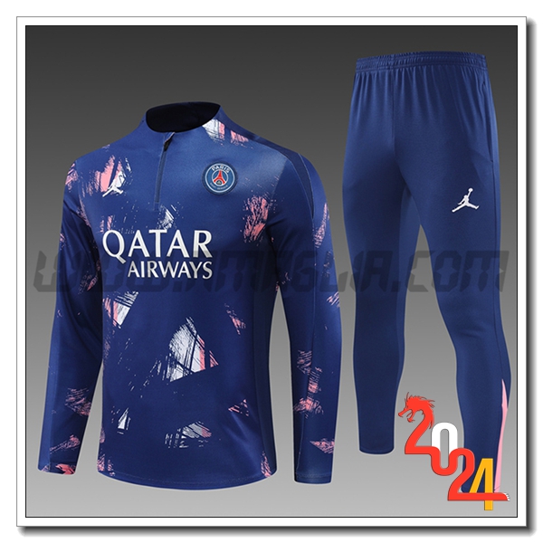 Tuta Allenamento PSG Bambino Blu/Rosa 2024 2025
