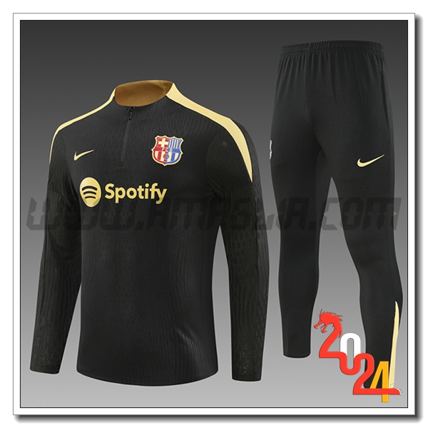 Tuta Allenamento FC Barcellona Bambino Nero/Giallo 2024 2025