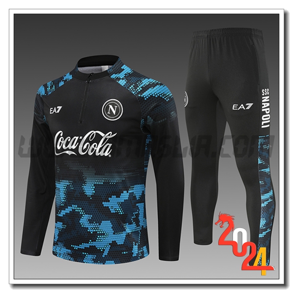 Tuta Allenamento SSC Napoli Bambino Nero/Blu 2024 2025