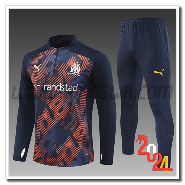 Tuta Allenamento Marsiglia Bambino Blu/Arancia 2024 2025