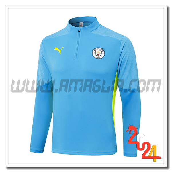 Felpa Allenamento Manchester City Blu/Giallo 2024 2025
