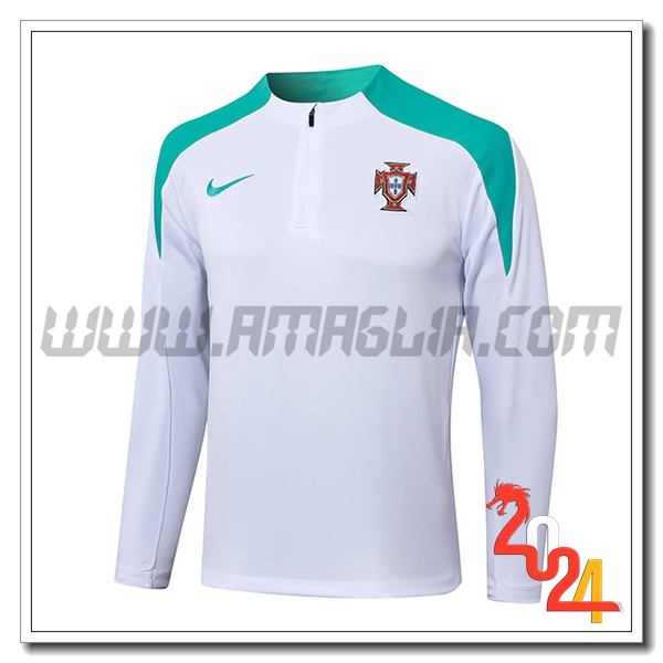 Felpa Allenamento Portogallo Bianco/Verde 2024 2025