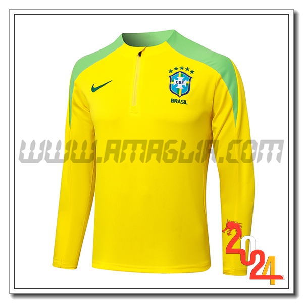 Felpa Allenamento Brasile Giallo/Verde 2024 2025