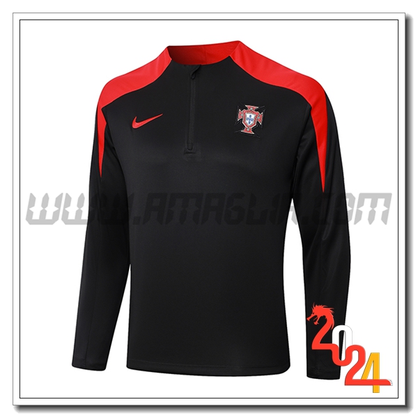 Felpa Allenamento Portogallo Nero/Rosso 2024 2025 -02