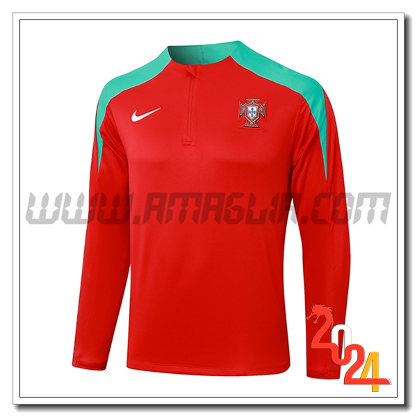 Felpa Allenamento Portogallo Rosso/Verde 2024 2025