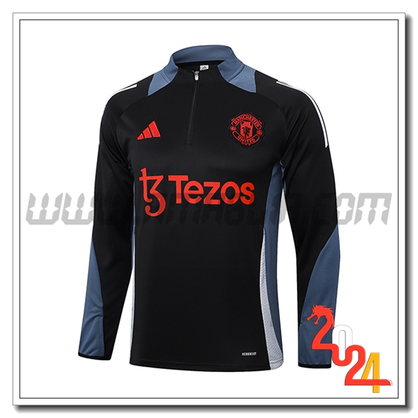 Felpa Allenamento Manchester United Nero/Grigio 2024 2025
