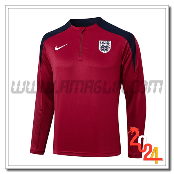 Felpa Allenamento Inghilterra Rosso/Nero 2024 2025