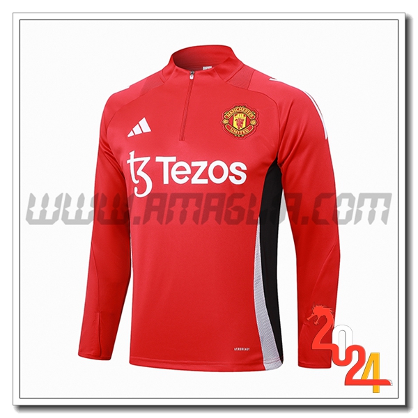 Felpa Allenamento Manchester United Rosso/Nero/Bianco 2024 2025