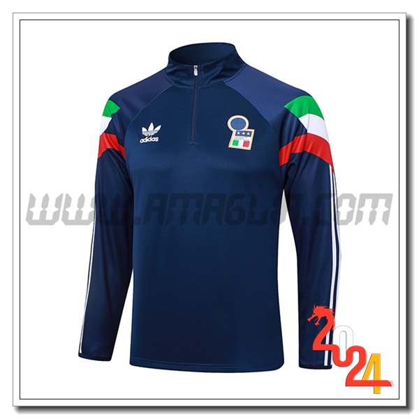 Felpa Allenamento Italia Blu Scuro 2024 2025
