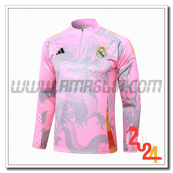 Felpa Allenamento Real Madrid Rosa/Grigio 2024 2025 -02