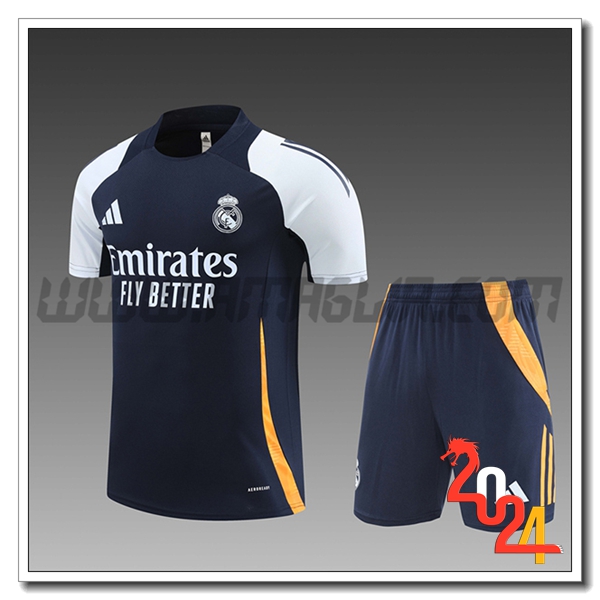 Kit Maglia Allenamento Real Madrid Bambino Blu/Bianco/Giallo 2024 2025