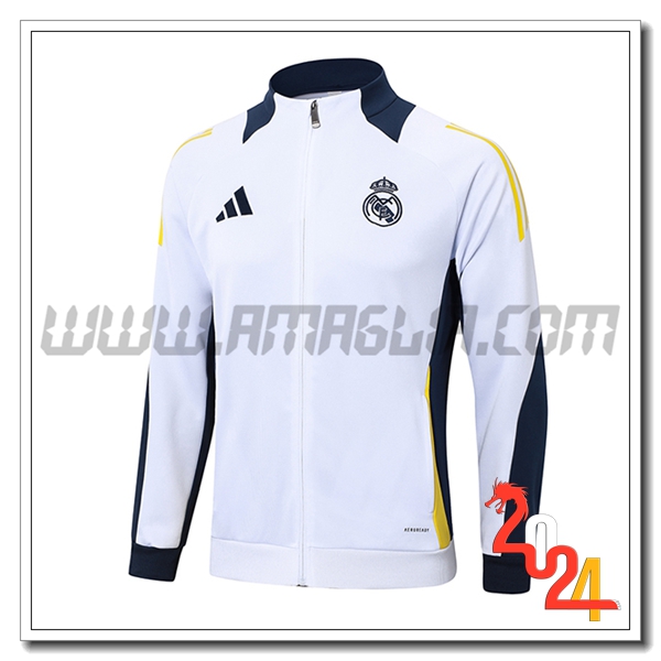 Giacca Calcio Real Madrid Bianco/Blu/Giallo 2024 2025