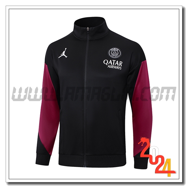 Giacca Calcio PSG Nero/Rosso 2024 2025 -02