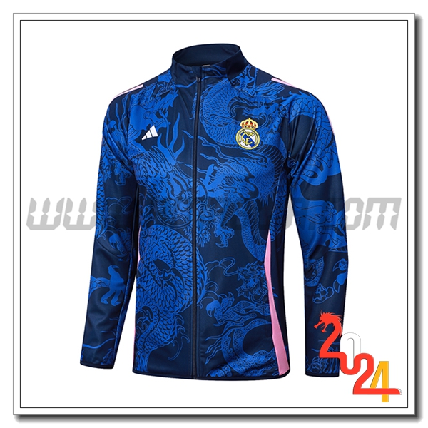 Giacca Calcio Real Madrid Blu/Rosa 2024 2025