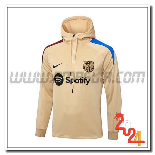 Giacca Con Cappuccio FC Barcellona Giallo 2024 2025