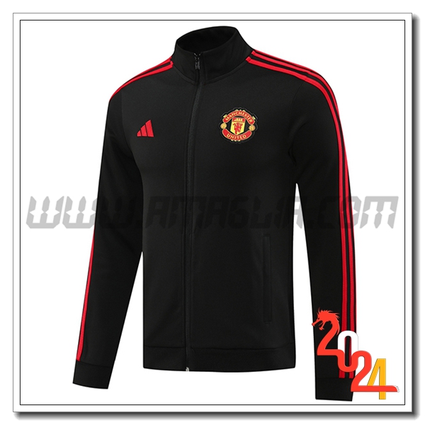 Giacca Calcio Manchester United Nero/Rosso 2024 2025