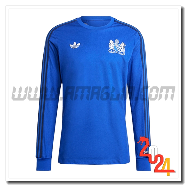 Maglia Calcio Manchester United Maniche lunghe Edizione speciale 2024 2025 Blu