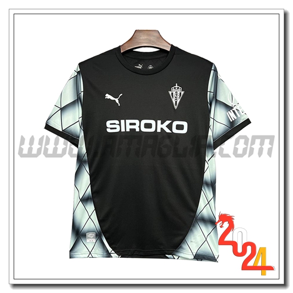 Sporting Gijon Seconda Maglia Calcio 2024 2025