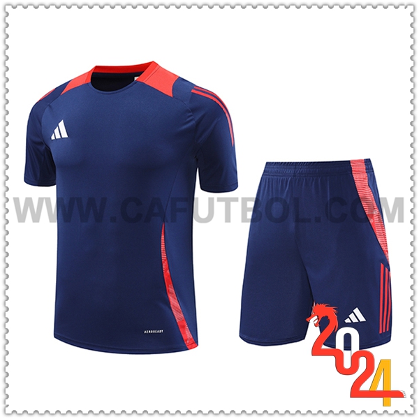 Kit Maglia Allenamento Adidas Blu/Rosso 2024 2025