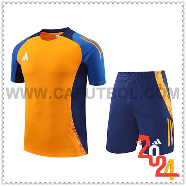 Kit Maglia Allenamento Adidas Arancia/Blu 2024 2025