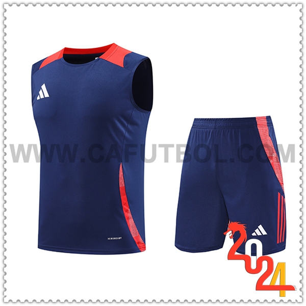 Kit Canotta Allenamento Adidas Blu/Rosso 2024 2025