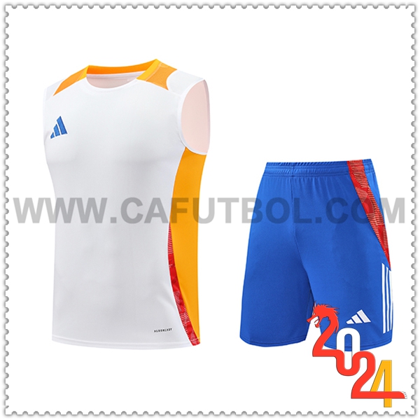 Kit Canotta Allenamento Adidas Bianco/Arancia 2024 2025