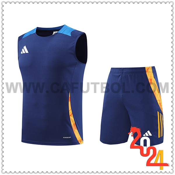 Kit Canotta Allenamento Adidas Blu/Arancia 2024 2025