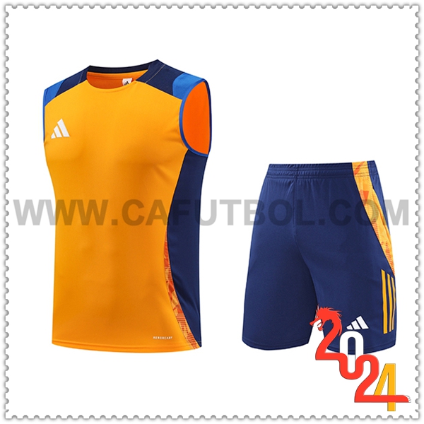 Kit Canotta Allenamento Adidas Arancia/Blu 2024 2025