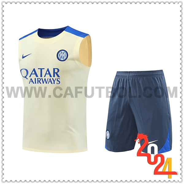 Kit Canotta Allenamento Inter Milan Giallo/Blu 2024 2025