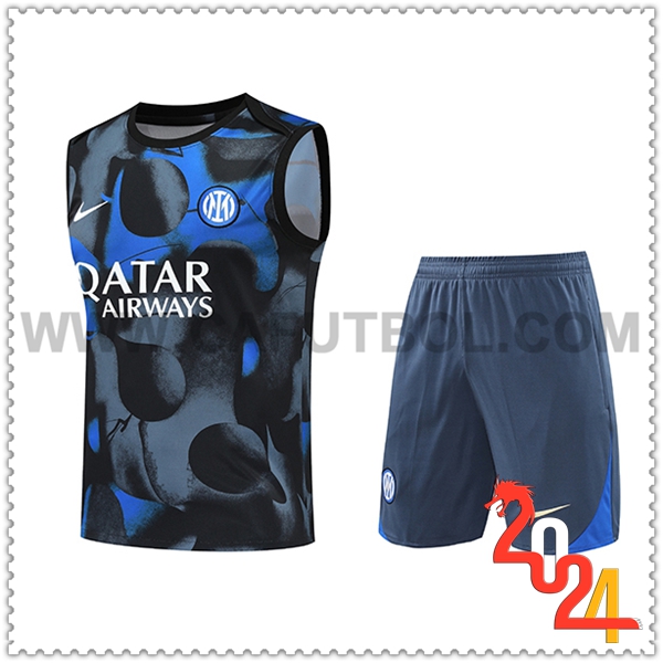 Kit Canotta Allenamento Inter Milan Nero/Grigio/Blu 2024 2025