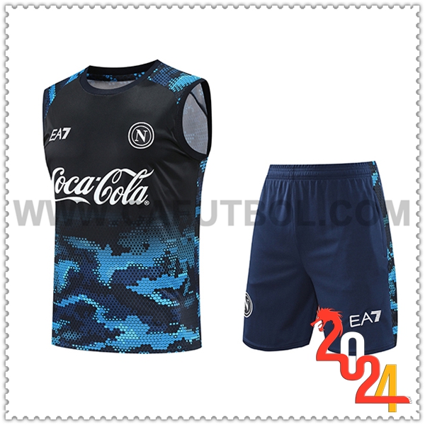 Kit Canotta Allenamento SSC Napoli Nero/Blu 2024 2025
