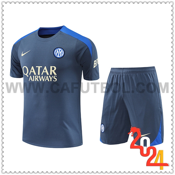 Kit Maglia Allenamento Inter Milan Grigio/Blu 2024 2025