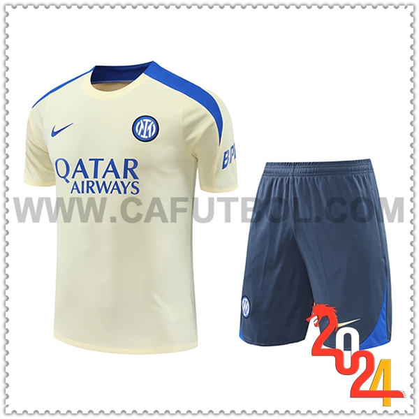 Kit Maglia Allenamento Inter Milan Giallo/Blu 2024 2025