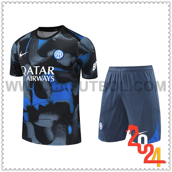 Kit Maglia Allenamento Inter Milan Nero/Grigio/Blu 2024 2025