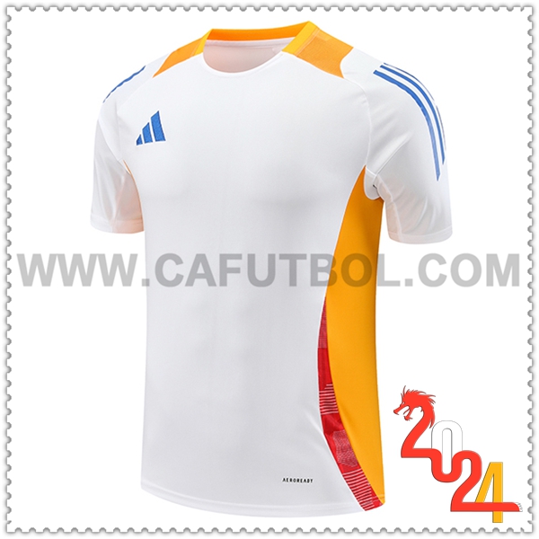 T Shirt Allenamento Adidas Bianco/Arancia 2024 2025
