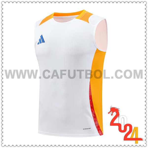 Canotta Allenamento Adidas Bianco/Arancia 2024 2025