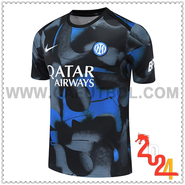 T Shirt Allenamento Inter Milan Nero/Grigio/Blu 2024 2025