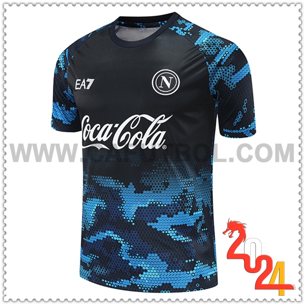 T Shirt Allenamento SSC Napoli Nero/Blu 2024 2025