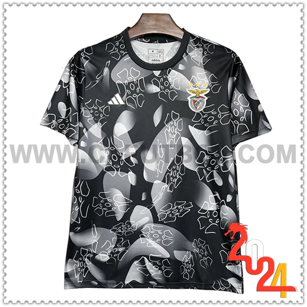 T Shirt Allenamento S.L.Benfica Nero/Bianco 2024 2025